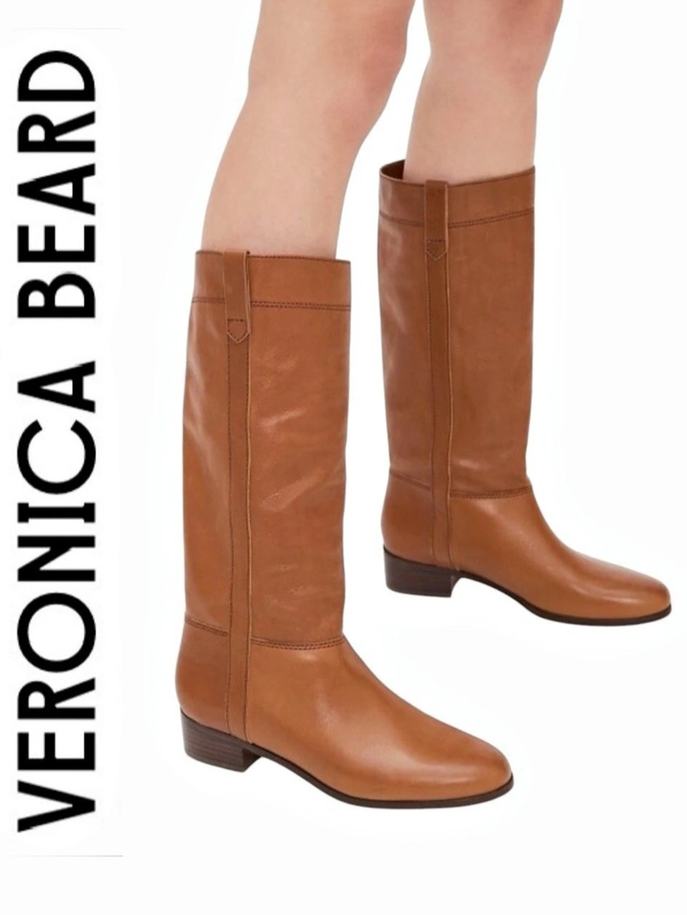NEW Veronica BEARD Dwyer Tall Riding Boots in Caramel Brown in Box 9